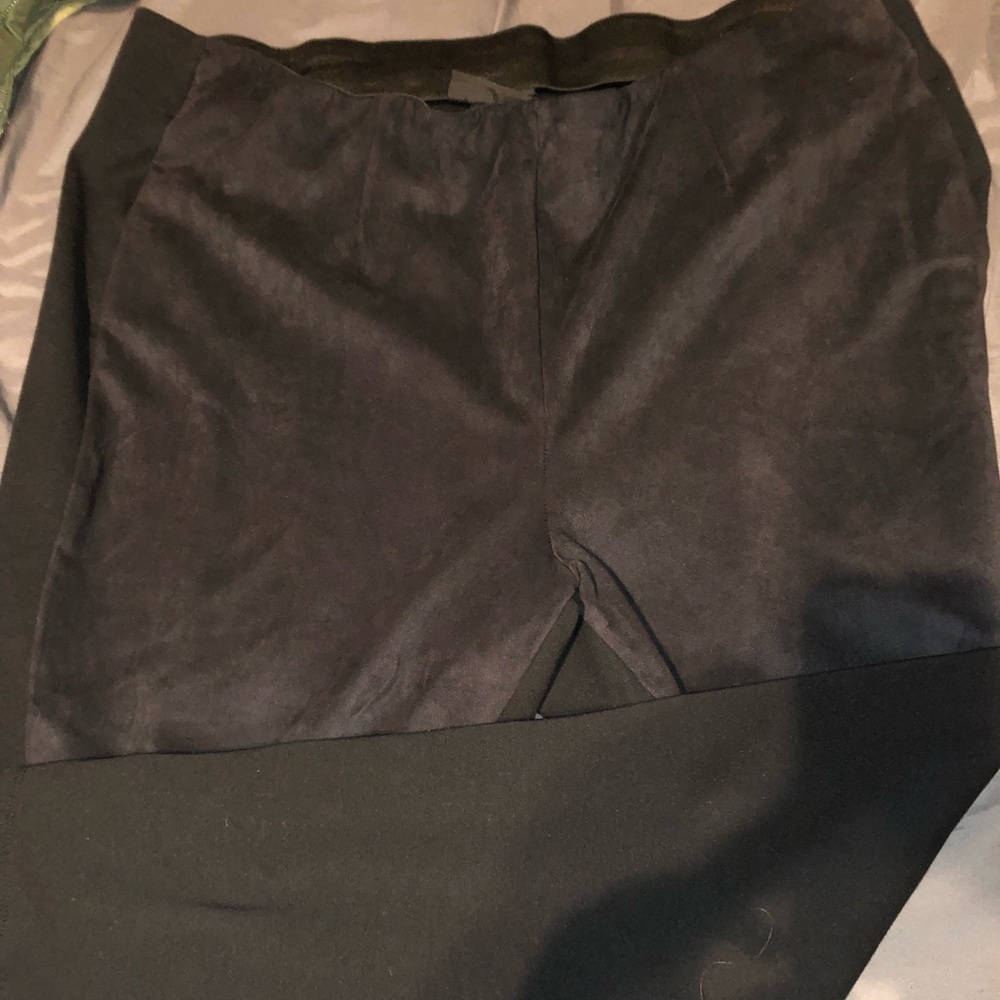 Suede front wide band elastic ponte leggings 22/24